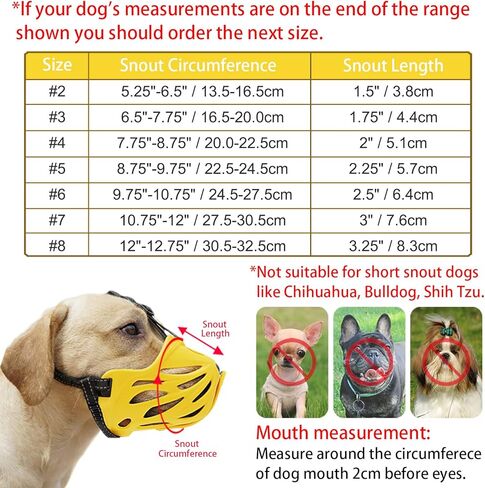 Petyouyou Basket Dog Muzzle for Large Dog to Stop Mouth Biting Baking Eating Rocks for Medium Sized Extra Small Puppy Cage Breed German Shepherd Frenchie (Yellow,XXS,Snout 5.25"-6.5") in Kuwait