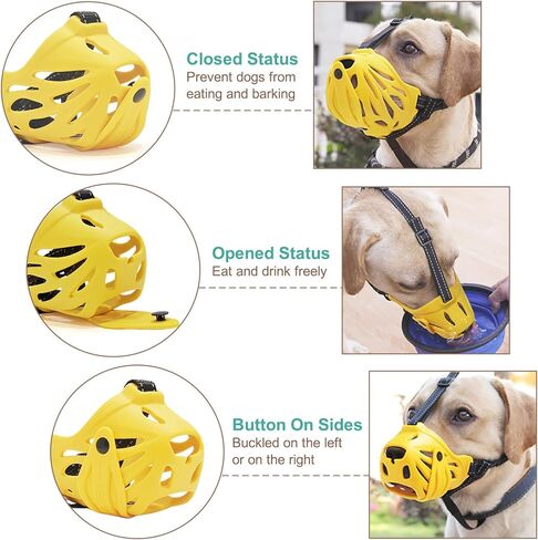 Petyouyou Basket Dog Muzzle for Large Dog to Stop Mouth Biting Baking Eating Rocks for Medium Sized Extra Small Puppy Cage Breed German Shepherd Frenchie (Yellow,XXS,Snout 5.25"-6.5") in Kuwait