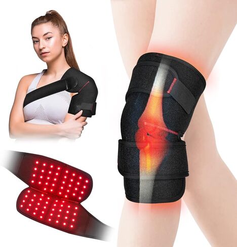 VESCAZME Red Light Therapy for Knee Pain Relief, 660nm&850nm LED Infrared Light Therapy Pad for Knee Elbow Shoulder Pain Relief, Wearable Wrap Belt with 6 Therapy Modes & Pulse & Timer in Kuwait