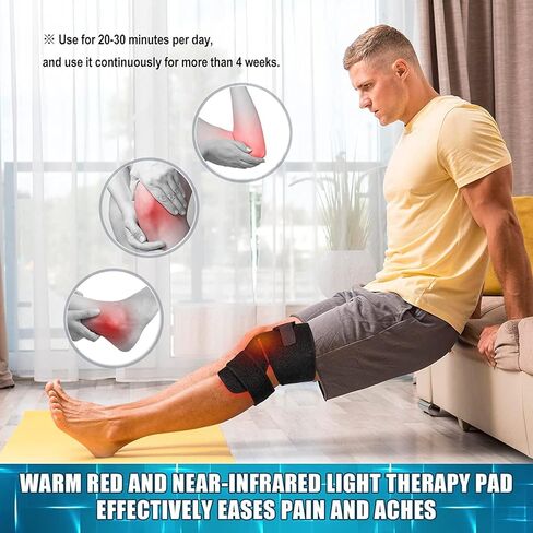 VESCAZME Red Light Therapy for Knee Pain Relief, 660nm&850nm LED Infrared Light Therapy Pad for Knee Elbow Shoulder Pain Relief, Wearable Wrap Belt with 6 Therapy Modes & Pulse & Timer in Kuwait