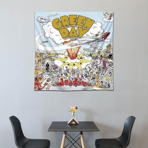 لافتة علم "Dookie" من نسيج MOOR الأخضر (4x4أقدام، 150 بولي، طباعة عالية الدقة) لافتة ديكور المرآب كهف الرجل in Kuwait