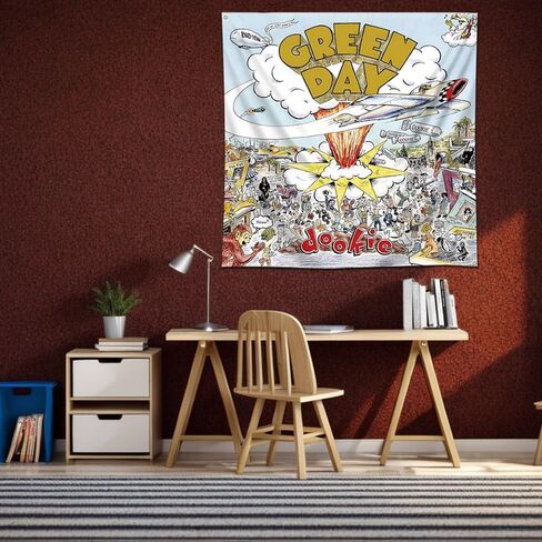 لافتة علم "Dookie" من نسيج MOOR الأخضر (4x4أقدام، 150 بولي، طباعة عالية الدقة) لافتة ديكور المرآب كهف الرجل in Kuwait