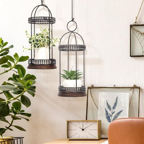 J JACKCUBE DESIGN Decorative Lanterns for LED Flameless Candle, Wooden Vintage Farmhouse Hanging Tabletop Candle Holder for Wedding Party Outdoor Indoor Decoration -MK1010A in Saudi Arabia