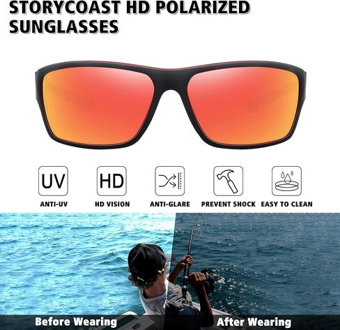 STORYCOAST Polarized Sports Sunglasses for Men Women Unbreakable Frame Cycling Fishing Driving in Saudi Arabia