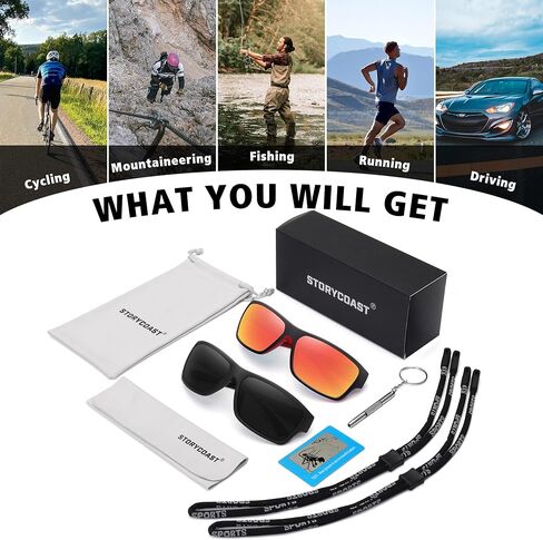 STORYCOAST Polarized Sports Sunglasses for Men Women Unbreakable Frame Cycling Fishing Driving in Saudi Arabia