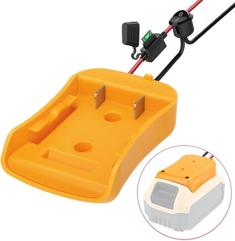 محول عجلة الطاقة BLLYOGU لمجموعة محول بطارية Dewalt 20V مع سلك 12 AWG والصمامات والموصلات لروبوتات ألعاب السيارات RC DIY (حزمة واحدة) in Kuwait