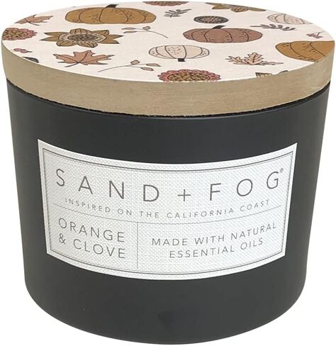 شمعة معطرة بالرمال والضباب - خشب الصندل والفانيليا - روائح وأحجام إضافية - فتيل خالٍ من الرصاص مصنوع من القطن بنسبة 100% - شموع فاخرة معطرة للهواء - ديكور منزلي مثالي - 12 أونصة in Kuwait