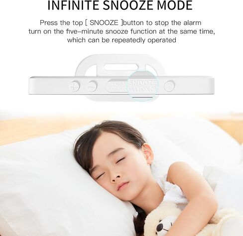 ساعة رقمية بشاشة كبيرة، منبه كهربائي LED 3 مستويات سطوع، منافذ USB مزدوجة ديكور حديث لديكور غرفة النوم المنزلية - أبيض in Kuwait