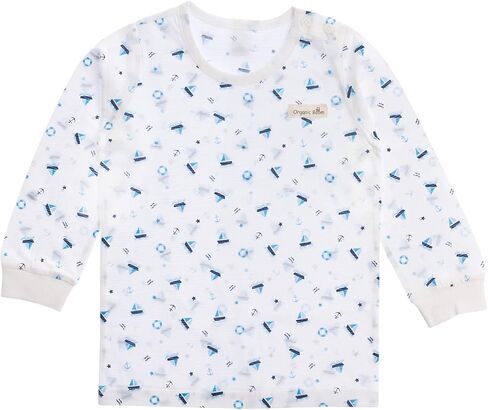 طقم بيجاما للأطفال الرضع مصنوع من القطن العضوي بنسبة 100% خفيف الوزن وأكمام طويلة من قماش الجاكار لربيع وصيف in Kuwait