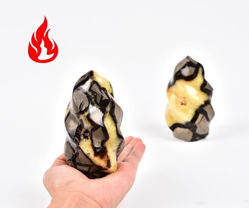 AMOYSTONE Septarian Gemstone Flame Decorative Stone Tower for Healing Witchcraft Table Decors 0.8-1 LBS in Saudi Arabia