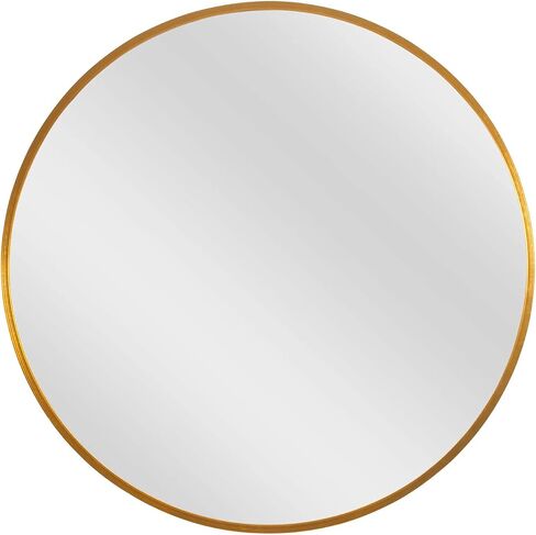 MIRUO Round Mirror 20 inch Circle Mirrors for Wall Mounted Decorative for Bathroom, Bedroom, Entryway Décor, Aluminum Alloy Thin Frame (20'', Gold) (JJ00760ZZE-USAM003-1) in Kuwait