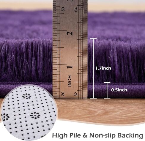 Przemy Dark Purple Area Rug for Bedroom, 4x6 Feet Fluffy Shaggy Rugs for Living Room, Super Soft Fuzzy Carpet Rug for Kids Girls Room Dorm Nursery Indoor Home Decor in Saudi Arabia