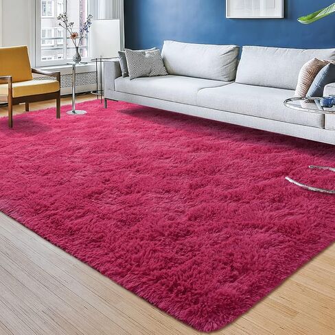 Przemy Dark Purple Area Rug for Bedroom, 4x6 Feet Fluffy Shaggy Rugs for Living Room, Super Soft Fuzzy Carpet Rug for Kids Girls Room Dorm Nursery Indoor Home Decor in Saudi Arabia