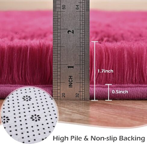 Przemy Dark Purple Area Rug for Bedroom, 4x6 Feet Fluffy Shaggy Rugs for Living Room, Super Soft Fuzzy Carpet Rug for Kids Girls Room Dorm Nursery Indoor Home Decor in Saudi Arabia