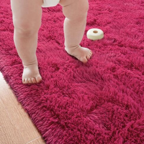 Przemy Dark Purple Area Rug for Bedroom, 4x6 Feet Fluffy Shaggy Rugs for Living Room, Super Soft Fuzzy Carpet Rug for Kids Girls Room Dorm Nursery Indoor Home Decor in Saudi Arabia