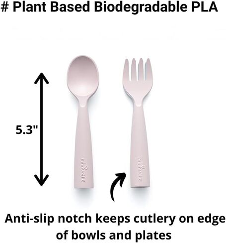 Miniware My First Cutlery Set with Training Spoon and Fork for Baby Toddler Kids – Promotes Self Feeding | Modern and Durable Design | Dishwasher Safe (Vanilla) in Kuwait