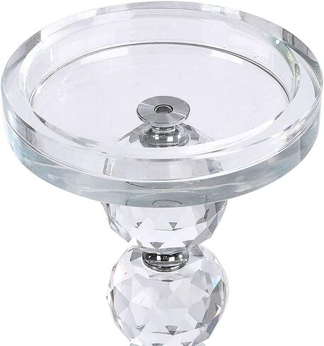 حامل شمعدان زجاجي شفاف حامل شمعدان كريستالي مكون من 3 قطع مركزية مثالية لحفلات الزفاف وأعياد الميلاد والعطلات in Kuwait