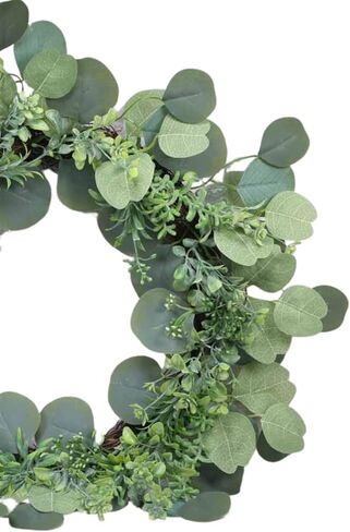 12 "إكليل الأوكالبتوس المختلط ترتيب الخضرة التقليدية والرمزية لديكور الزفاف الباب الأمامي نافذة الجدار مزرعة عيد الميلاد مهرجان الشرفة فناء حديقة الديكور in Kuwait