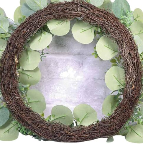 12 "إكليل الأوكالبتوس المختلط ترتيب الخضرة التقليدية والرمزية لديكور الزفاف الباب الأمامي نافذة الجدار مزرعة عيد الميلاد مهرجان الشرفة فناء حديقة الديكور in Kuwait