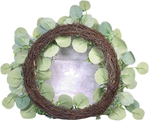 12 "إكليل الأوكالبتوس المختلط ترتيب الخضرة التقليدية والرمزية لديكور الزفاف الباب الأمامي نافذة الجدار مزرعة عيد الميلاد مهرجان الشرفة فناء حديقة الديكور in Kuwait