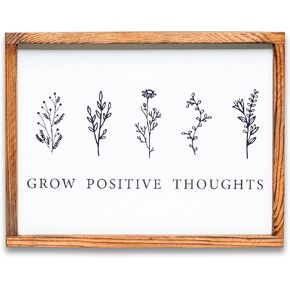 Framed Grow Positive Thoughts Prints Inspirational Wall Art & Decor Boho Home Office Decorations (Black Framed, 11’’x14’’) in Kuwait