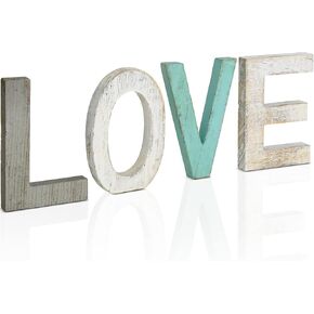 لافتة منزلية من الخشب الريفي Y&ME، ديكور حائط منزلي لغرفة المعيشة، حروف خشبية قائمة بذاتها، لافتات منزلية مزخرفة لديكور المدخل 16.5 × 5.9 بوصة، متعددة الألوان in Kuwait