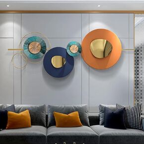 YUDACHU Wall Decor Aesthetic Metal Wall Art Large Brown Wall Art Decor 40"×26" Oval Geometric Modern Wall Decoration for Living Room Bedroom Dining Room Home Wall Decor