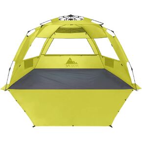 خيمة الشاطئ المنبثقة NXONE XL، مأوى فاخر لأشعة الشمس لـ 4 أشخاص، حماية من الأشعة فوق البنفسجية 50+، ظل شاطئ مقاوم للرياح، أرضية قابلة للتمديد مع 3 نوافذ تهوية بالإضافة إلى حقيبة حمل وأوتاد وخطوط رجالية in Kuwait