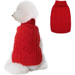 Dog Sweater - Classic Turtleneck Knitted Cable Knit Dog Jumper Coat, Warm Pet Winter Clothes Outfits for Pet Dogs Cats Puppy Kitty in Cold Season (Yellow, Medium) in Saudi Arabia