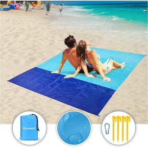 Eclawen Beach Blanket, Oversized 82" X79" Waterproof Beach Mat for 4-7 Persons, Lightweight Quick Drying Heat Resistant Outdoor Picnic Blanket for Camping, Travel, Hiking & Music Festivals in Saudi Arabia