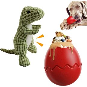 Hihope Dog Toys for Aggressive Chewers Large Dogs 2Pack,Natural Rubber Indestructible Dog Toys,Treat Dispensing Dog Toy - Stuffable Dog Toy for Chewing & Playing