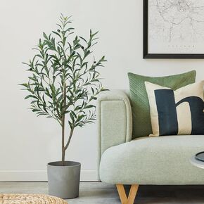 Artificial Olive Trees - 7 FT Tall Fake Olive Trees for Indoor - Large Faux Olive Silk Tree, Lifelike Branches and Fruits - Artificial Plants for Home Decor and Housewarming Gift