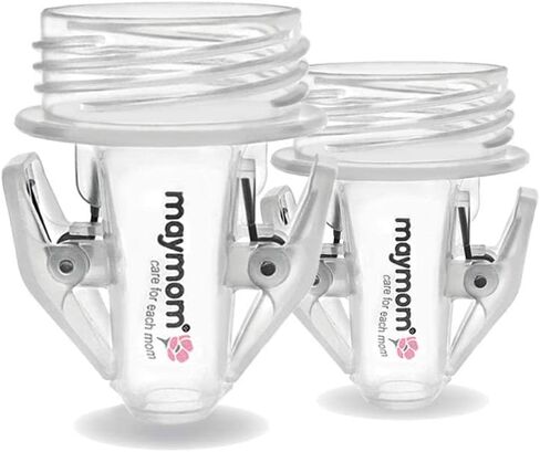 Maymom Breastmilk Storage Bag Adapters Compatible with Avent, Spectra S1, S2 Pumps with Wide Mouth Flange; Clear BPA Free Material; Boiling Water Safe; Do Not Use Microwave or Steamer Bag to Sanitize in Saudi Arabia