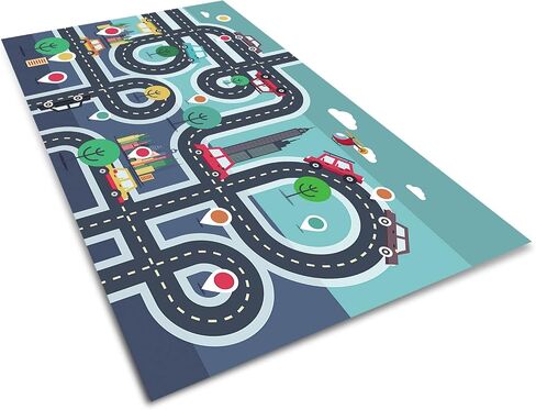Car Carpet Rugs Play Mat for Kids,Road Traffic Rug Carpet for Playing with Cars Toys,Educational City Life Area Rugs,Children's Have Fun Throw Rug for Playroom Bedroom Game Room 31x47IN/80x120cm in Saudi Arabia