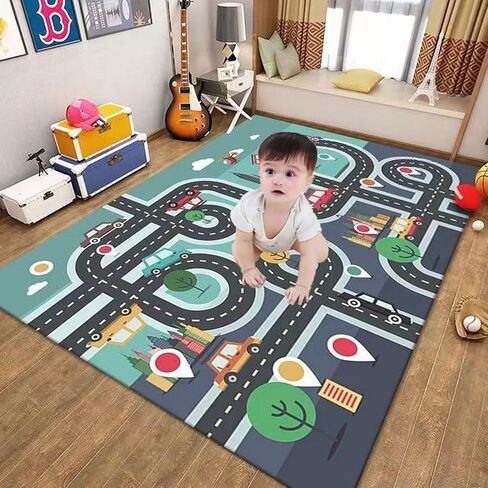 Car Carpet Rugs Play Mat for Kids,Road Traffic Rug Carpet for Playing with Cars Toys,Educational City Life Area Rugs,Children's Have Fun Throw Rug for Playroom Bedroom Game Room 31x47IN/80x120cm in Saudi Arabia