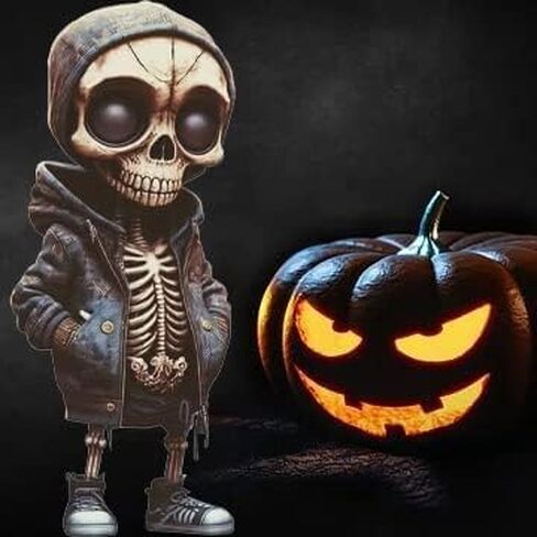 Cool Skeleton Figurines, 2023 Halloween Skull Statue Skeleton Doll Statues Ornaments Collectibles Memorial, Unique for Home Office Desk Decor Collectors Lovers (4pcs) in Kuwait