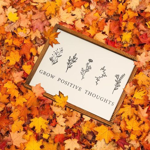 Framed Grow Positive Thoughts Prints Inspirational Wall Art & Decor Boho Home Office Decorations (Black Framed, 11’’x14’’) in Kuwait