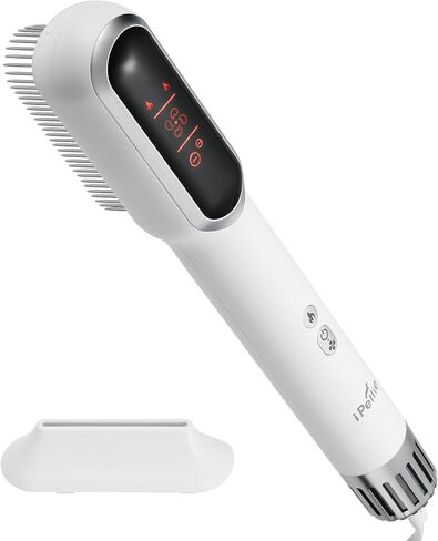 مجفف شعر الحيوانات الأليفة المحمول عالي السرعة من iPettie مع مشط ومكثف من الفولاذ المقاوم للصدأ، 3 إعدادات للحرارة و3 إعدادات لتدفق الهواء، مجفف شعر أيوني أقل ضوضاء للكلاب، مجفف شعر للكلاب، مجفف للقطط للسفر المنزلي in Kuwait