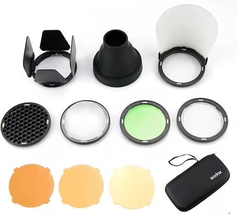 Godox AK-R1 Round Head Accessories with Godox S-R1 Flash Head Adapter for Godox V860II V860III V850III V850II TT685 TT685II TT600 TT560II TT520II, YONGNUO Speedlite, Canon Nikon Sony Speedlight in Saudi Arabia