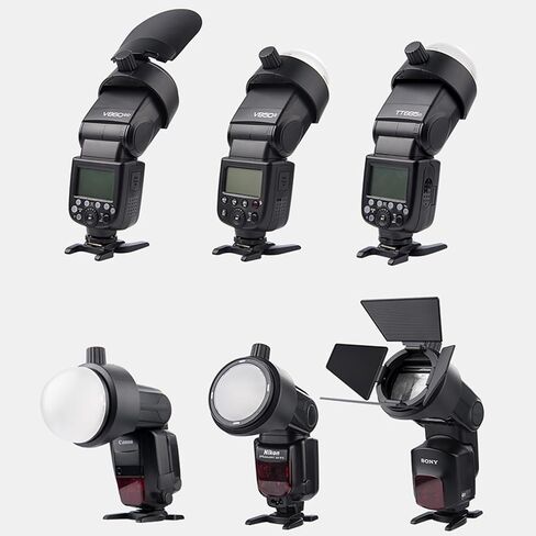 Godox AK-R1 Round Head Accessories with Godox S-R1 Flash Head Adapter for Godox V860II V860III V850III V850II TT685 TT685II TT600 TT560II TT520II, YONGNUO Speedlite, Canon Nikon Sony Speedlight in Saudi Arabia
