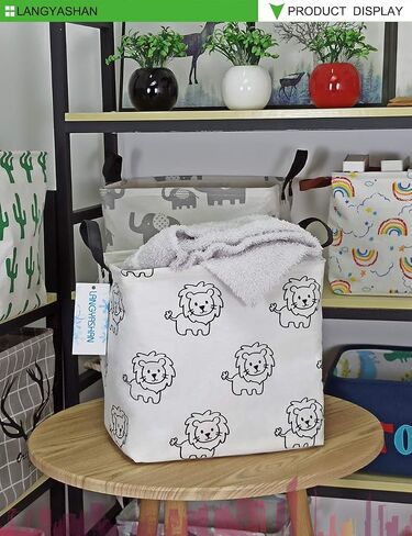Square Storage Baskets Children Shelves Gift Toy Organizer Room Pink Heart | Laundry Hamper Collapse Canvas with Handles for Organizing Home Kitchen Children Toys Office Closet Shelf in Saudi Arabia
