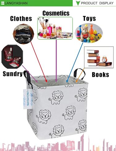 Square Storage Baskets Children Shelves Gift Toy Organizer Room Pink Heart | Laundry Hamper Collapse Canvas with Handles for Organizing Home Kitchen Children Toys Office Closet Shelf in Saudi Arabia