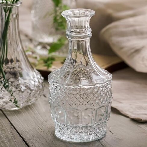 مجموعة مزهريات برعم زجاجية من 3 قطع، مزهريات زجاجية منقوشة بالكريستال متوسطة الحجم مزهرية زهور عتيقة لحفلات الزفاف والمدفأة وغرفة النوم والمطبخ وغرفة المعيشة والمكتب in Kuwait