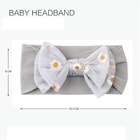 Baby Daisies flowers Headbands Infant Baby Girls Floral Bow Hairband Headwear Head Bands.(FD70) (Blue) in Saudi Arabia