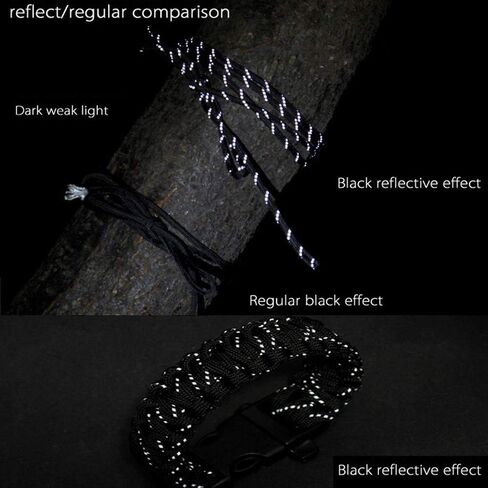 حبل باراكورد/مظلة 550 رطل من Woltechz - 100 قدم 100% نايلون Mil-Spec النوع III حبل باراكورد 10 حبلا رائع للأساور والأسهم التكتيكية للبقاء على قيد الحياة والتخييم والمشي لمسافات طويلة، وربطات عنق (أسود) in Kuwait