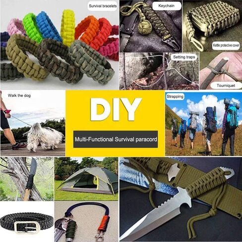 حبل باراكورد/مظلة 550 رطل من Woltechz - 100 قدم 100% نايلون Mil-Spec النوع III حبل باراكورد 10 حبلا رائع للأساور والأسهم التكتيكية للبقاء على قيد الحياة والتخييم والمشي لمسافات طويلة، وربطات عنق (أسود) in Kuwait