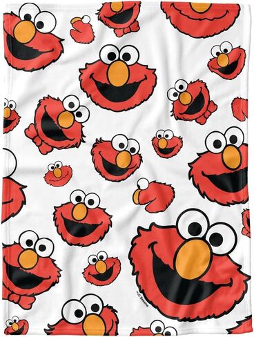 بطانية أطفال خفيفة الوزن من LOGOVISION Sesame Street، مقاس 76.2 سم × 101.6 سم، نمط وجه إلمو للجنسين للرضع من البنات والأولاد in Saudi Arabia