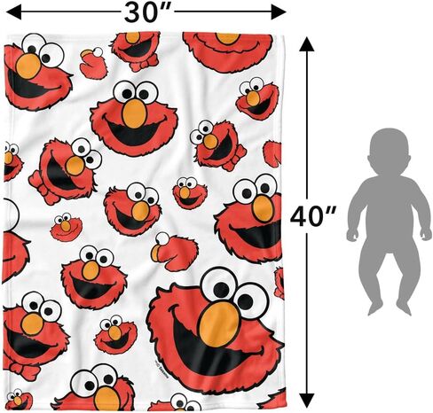 بطانية أطفال خفيفة الوزن من LOGOVISION Sesame Street، مقاس 76.2 سم × 101.6 سم، نمط وجه إلمو للجنسين للرضع من البنات والأولاد in Saudi Arabia