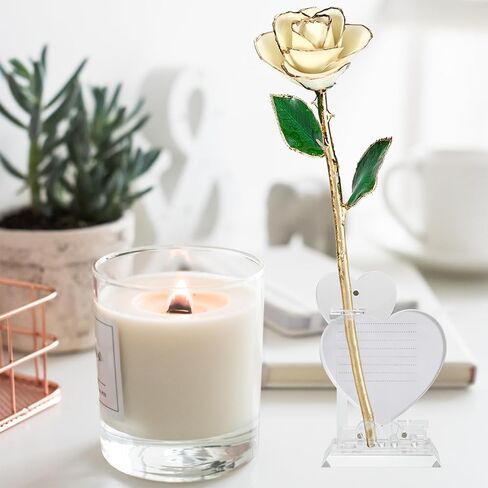 MUEAST 24K Gold Rose Birthday Mother's Day Valentine's Day for Mom Daughter Wife Girlfriend Sister Gold Dipped Rose Gifts (Black Rose with Stand) in Kuwait
