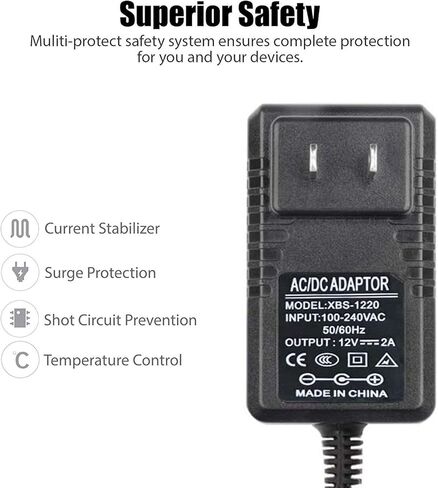 12V Charger Cord for Spectra S1 / S2 / SPS100 / SPS200 / 9 Plus / M1 Baby Breast Pumps Power Supply Charging Cord in Kuwait